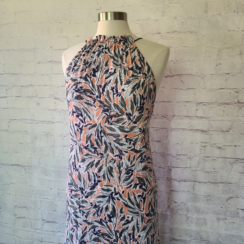 Anthropologie Tavik Ravello Tie Back Beach Dress Leaf Print Small